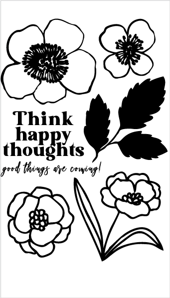 Think Happy Thoughts Flower Set + Die Bundle