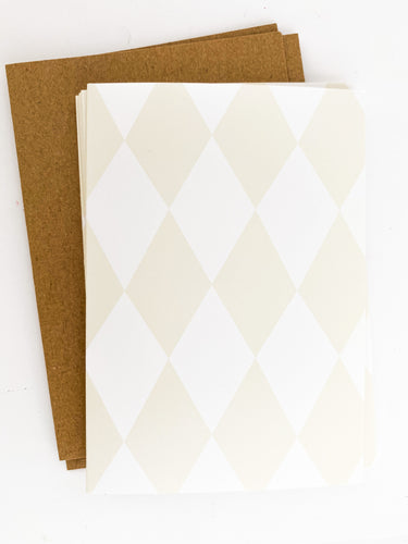 Patterned Note Cards - Light Birch Diamond (with envelopes)