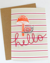 Patterned Note Card - Light Birch & Red Stripe (with envelopes)