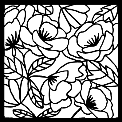 Flowers Floral Roses Flower Pattern 9 Stencil (765) – Stencilville