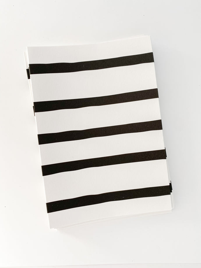 Patterned Note Card - Black Stripe
