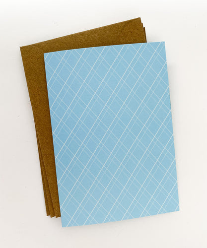 Patterned Note Card - Blue Diamond (with envelopes)